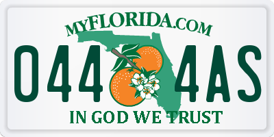 FL license plate 0444AS