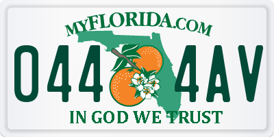 FL license plate 0444AV
