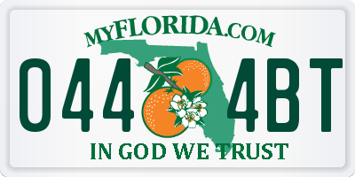 FL license plate 0444BT