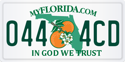 FL license plate 0444CD
