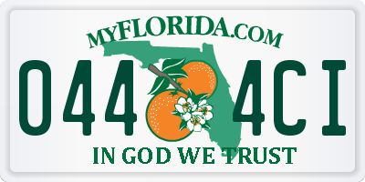FL license plate 0444CI