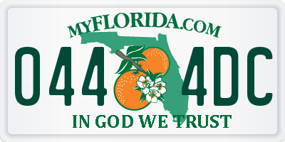 FL license plate 0444DC