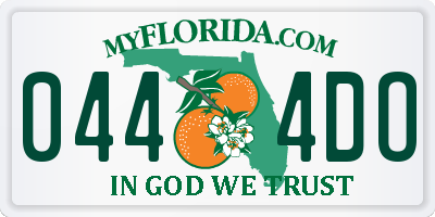 FL license plate 0444DO