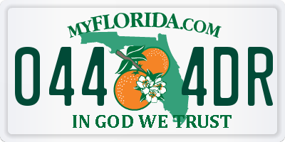 FL license plate 0444DR