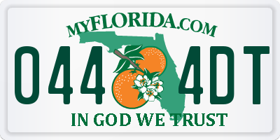 FL license plate 0444DT