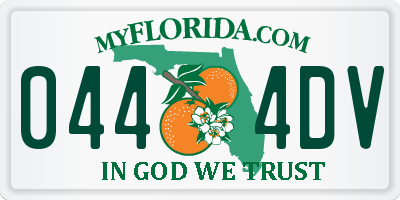 FL license plate 0444DV