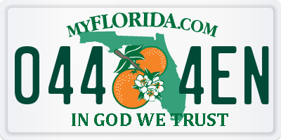 FL license plate 0444EN