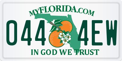 FL license plate 0444EW