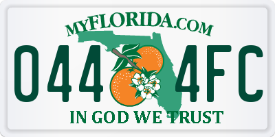 FL license plate 0444FC