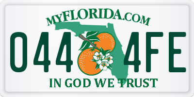FL license plate 0444FE