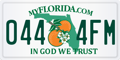 FL license plate 0444FM