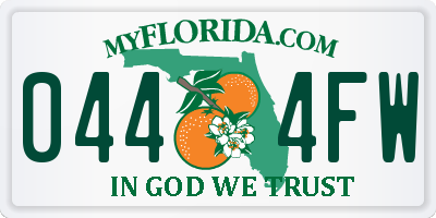 FL license plate 0444FW