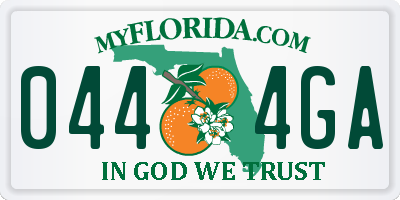 FL license plate 0444GA