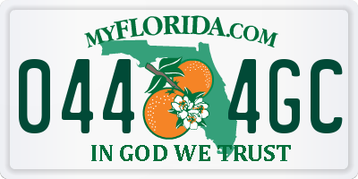FL license plate 0444GC
