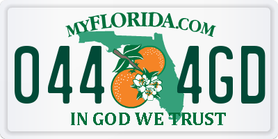 FL license plate 0444GD