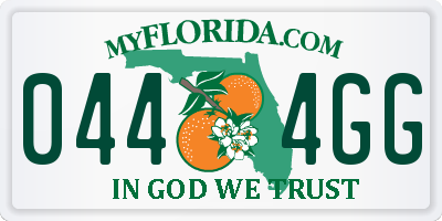 FL license plate 0444GG