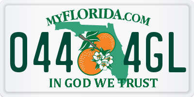 FL license plate 0444GL