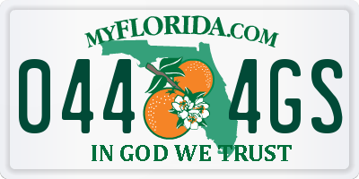 FL license plate 0444GS