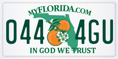 FL license plate 0444GU