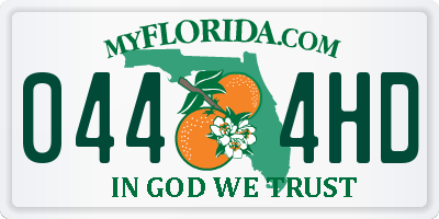 FL license plate 0444HD