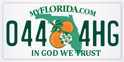 FL license plate 0444HG