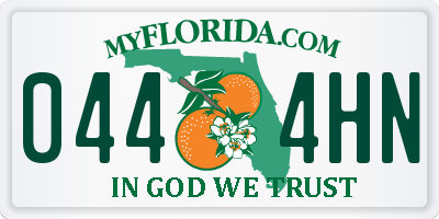 FL license plate 0444HN
