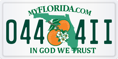 FL license plate 0444II