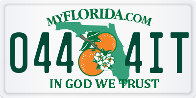 FL license plate 0444IT