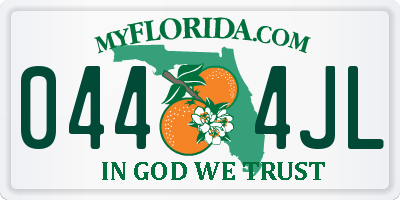 FL license plate 0444JL