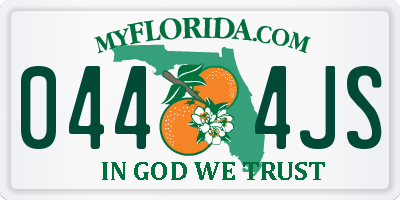 FL license plate 0444JS