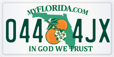 FL license plate 0444JX