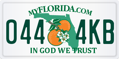 FL license plate 0444KB