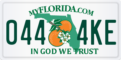 FL license plate 0444KE