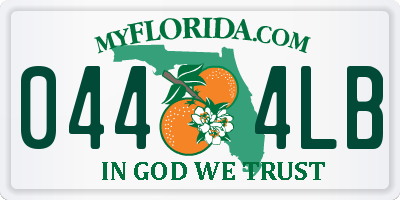 FL license plate 0444LB