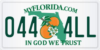FL license plate 0444LL