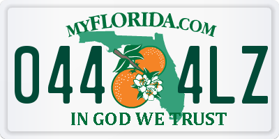 FL license plate 0444LZ