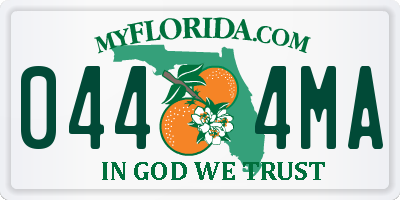 FL license plate 0444MA