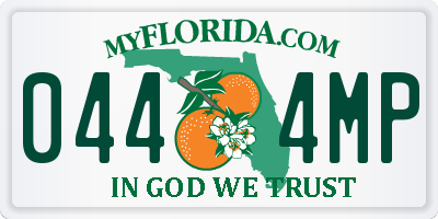 FL license plate 0444MP