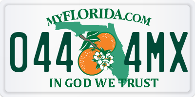 FL license plate 0444MX