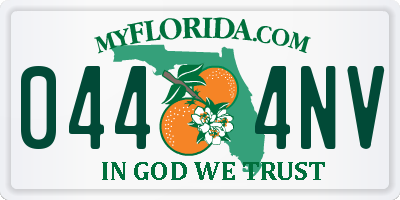 FL license plate 0444NV
