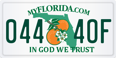 FL license plate 0444OF