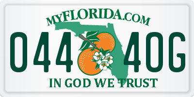 FL license plate 0444OG