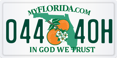 FL license plate 0444OH