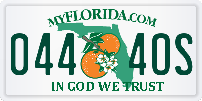 FL license plate 0444OS
