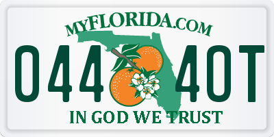 FL license plate 0444OT