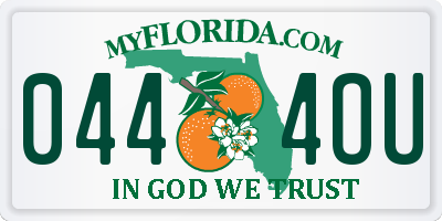 FL license plate 0444OU