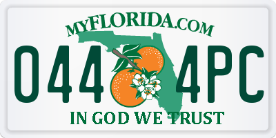 FL license plate 0444PC