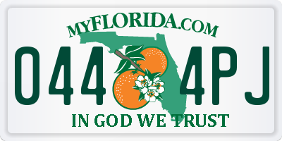FL license plate 0444PJ