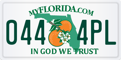 FL license plate 0444PL