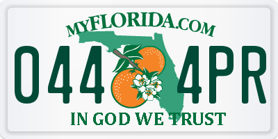 FL license plate 0444PR